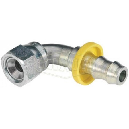 Dixon Push-On Hose Elbow, 7/16-20 x 1/4 in Nominal, FUNF x Hose Barb, Steel, Domestic 2890407CSAE